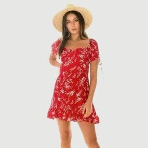 Red Floral Mini Dress